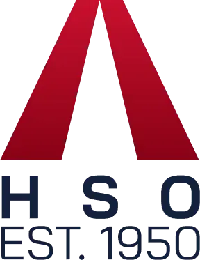 HSO logo with red dual-angle symbol and “EST. 1950” / HSO Technology